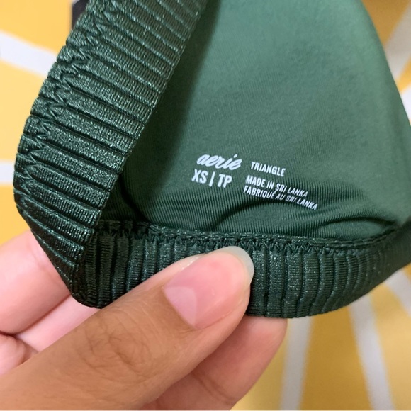 Aerie Ribbed Metallic Swimsuit Triangle Bikini Top Size XS - Picture 5 of 6